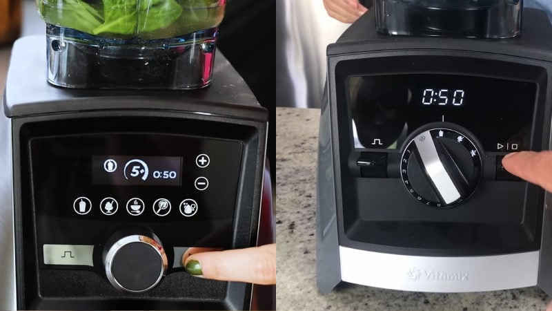 Vitamix A3500 has a touchscreen control panel while the A2500 has dial and switches