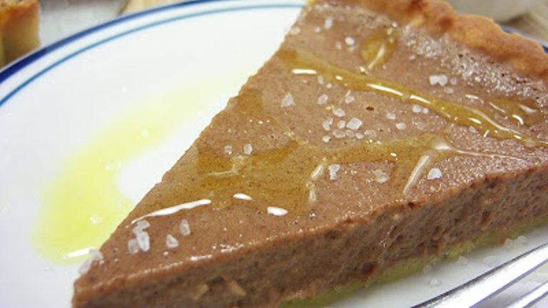 Chocolate Budino Tart with Olive Oil and Sea Salt
